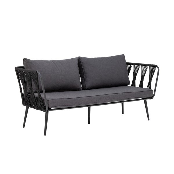 Crna metalna vrtna sofa Pavone – Bloomingville