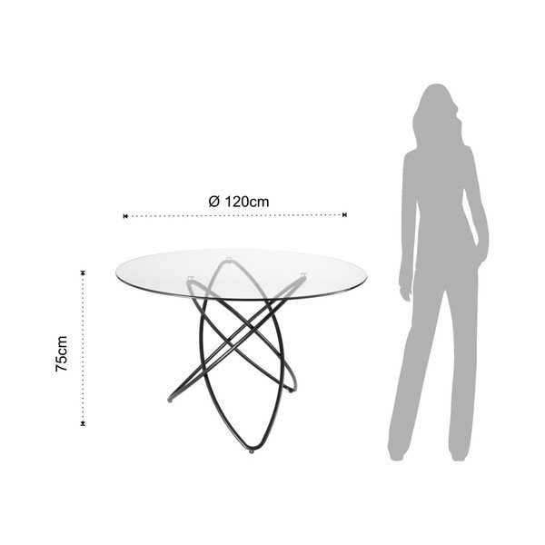 Blagovaonski stol s pločom od kaljenog stakla Tomasucci Hula Hoop, ⌀ 120 cm-image-1