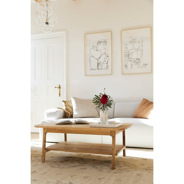 Stolić za kavu od punog hrasta u prirodnoj boji 70x110 cm Twig – The Beds-image-4