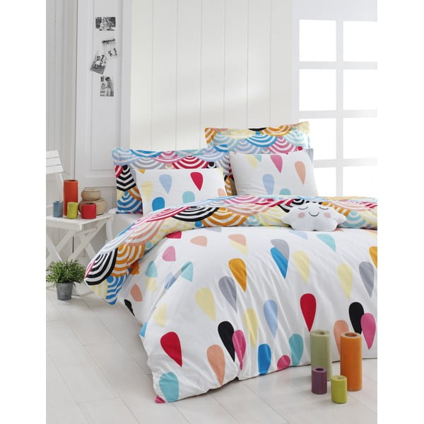 Pamučna posteljina za bračni krevet s plahtom i pokrivačem 240x260 cm Vendula - Mijolnir