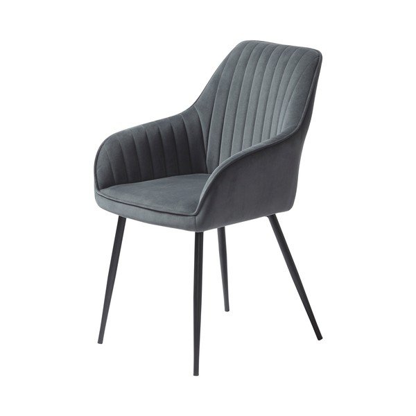 Siva baršunasta blagovaonska stolica Melfort – Unique Furniture