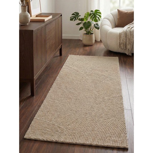 Bež ručno rađena vunena staza 80x200 cm Calmio – Hanse Home-image-1