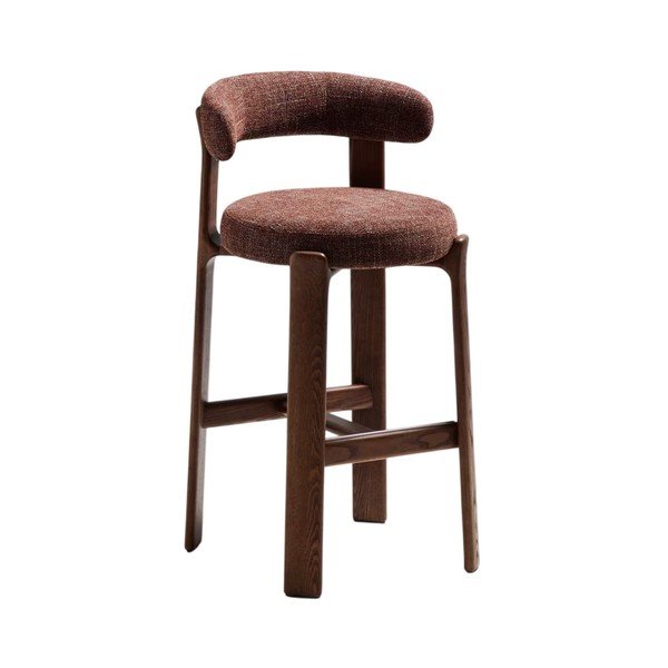 Smeđa/u tamnoj prirodnoj boji barska stolica od čvrste jeseni (visine sjedala 75 cm) Granite – Kave Home