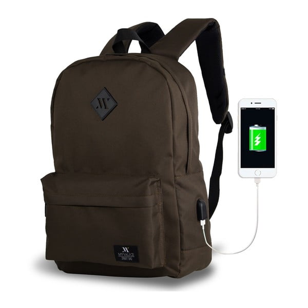 Tamnosmeđi ruksak s USB priključkom My Valice SPECTA Smart Bag