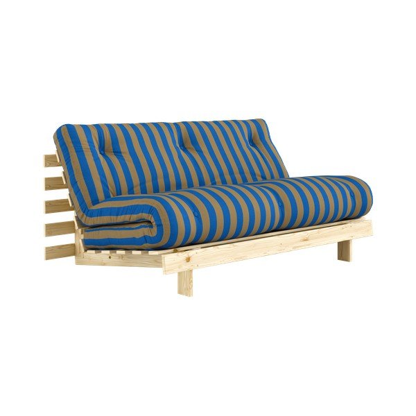 Plava/smeđa sklopiva sofa 160 cm Roots – Karup