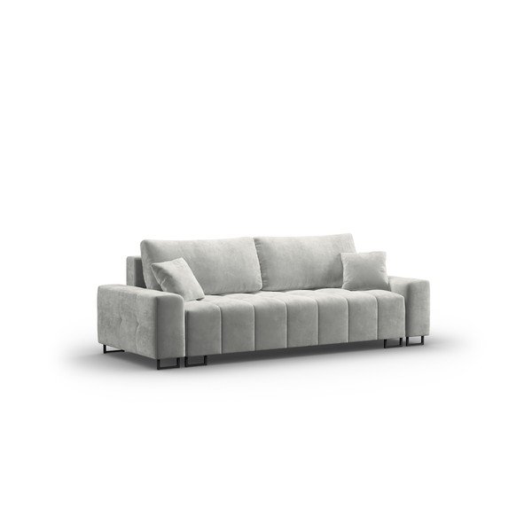 Svijetlo siva baršunasti sklopiva/s prostorom za odlaganje sofa 250 cm Wicklow – Cosmopolitan Design-image-2