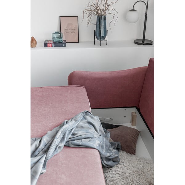 Ružičasti baršunasti kauč na razvlačenje Miuform Tender Eddie-image-1