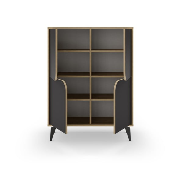 Crni/u prirodnoj boji ormarić u dekoru hrasta 90x120 cm Nola – Marckeric-image-4