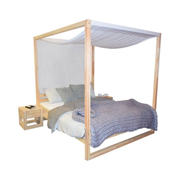 Benlemi Baldee Bella Prirodni drveni bračni krevet, 200 x 190 cm-image-2