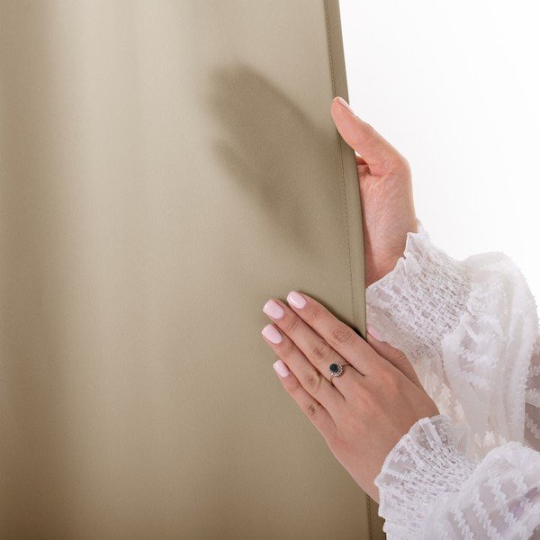 Bež zavjesa za djelomično zamračenje 140x250 cm Carli Tie – Restilo-image-4