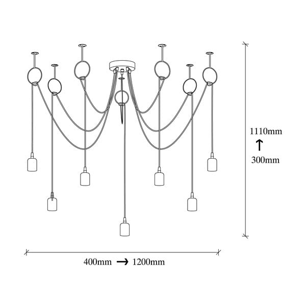 Crni viseći luster za 7 žarulja Opviq Sirin-image-3