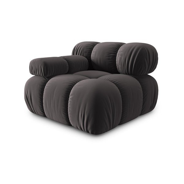 Tamno siva baršunasta modularna sjedeća garnitura (s lijevim kutom) Bellis – Micadoni Home-image-3