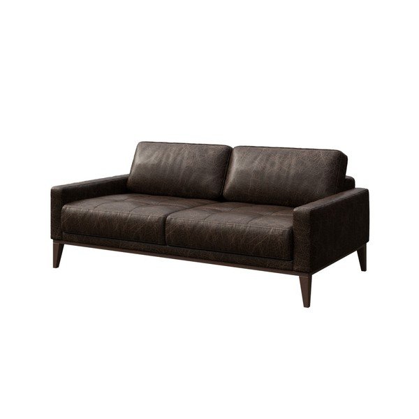 Tamnosmeđa kožna sofa MESONICA Musso Tufted, 173 cm-image-2