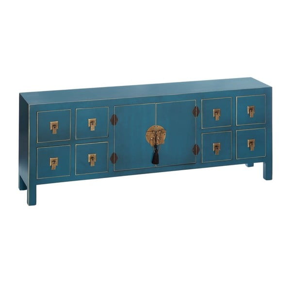 Plava niska komoda 130x50,5 cm Oriente – Ixia