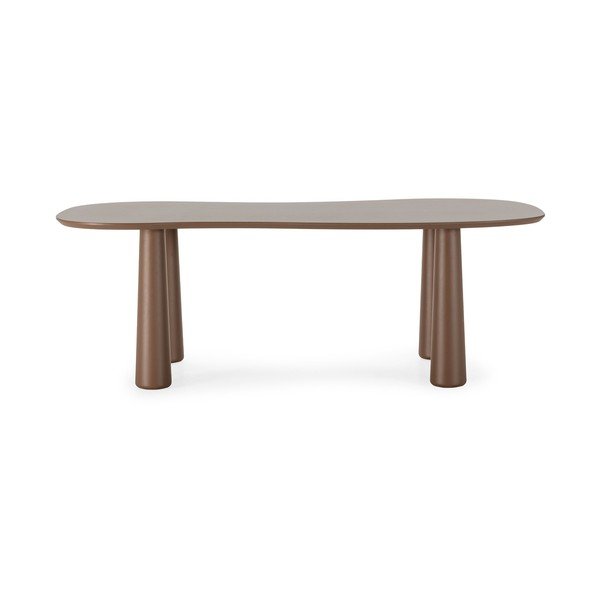 Smeđi stolić za kavu s pločom stola od borovine 110x220 cm Nahia – MOME