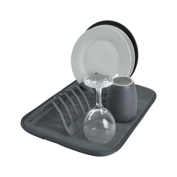 Siva plastična podloga za ocjeđivanje posuđa 36x28 cm – Homéa-image-1