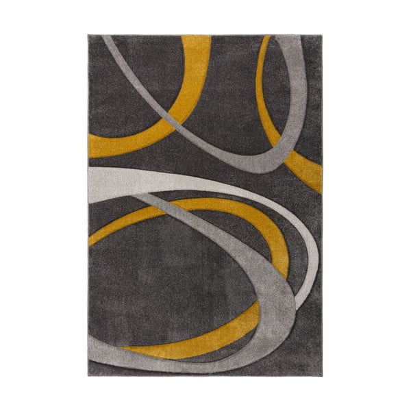 Oker žuti/sivi tepih 160x230 cm Elude Orb – Flair Rugs