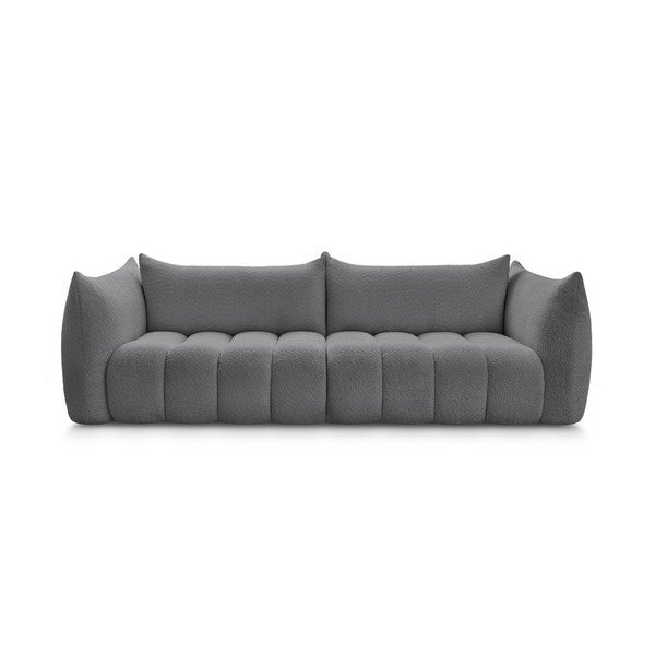 Siva sofa od bouclé tkanine 286 cm Azra – Bobochic Paris