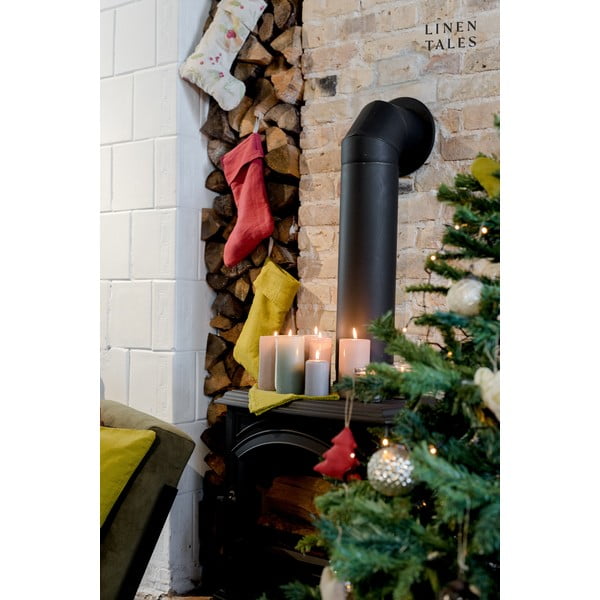 Tekstilna božićna čarapa Christmas Print Natural – Linen Tales-image-2