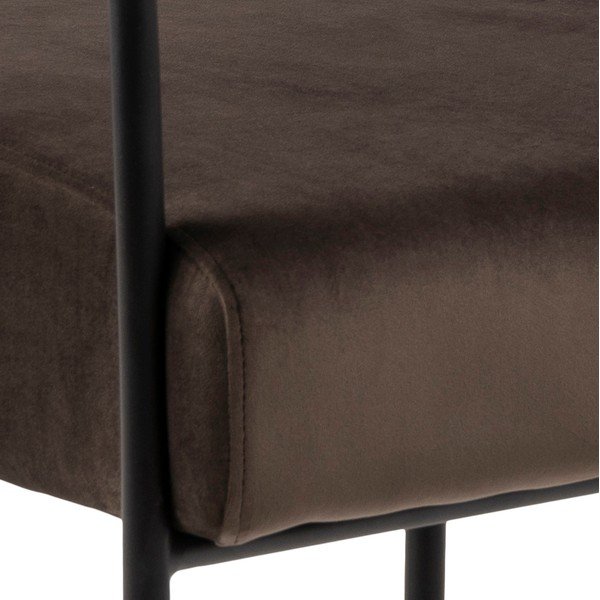 Tamnosmeđa baršunasta fotelja Actona Cloe-image-3