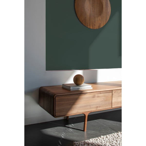 Smeđa TV komoda od punog oraha 220x45x45 cm Fawn – Gazzda-image-4