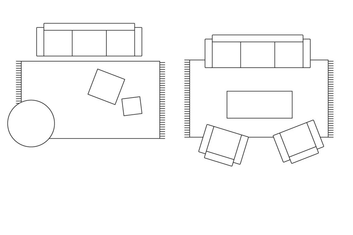 U malom dnevnom boravku možete koristiti svijetle tepihe i manje upečatljive uzorke. Možete uštedjeti prostor s namještajem koji se može slagati.