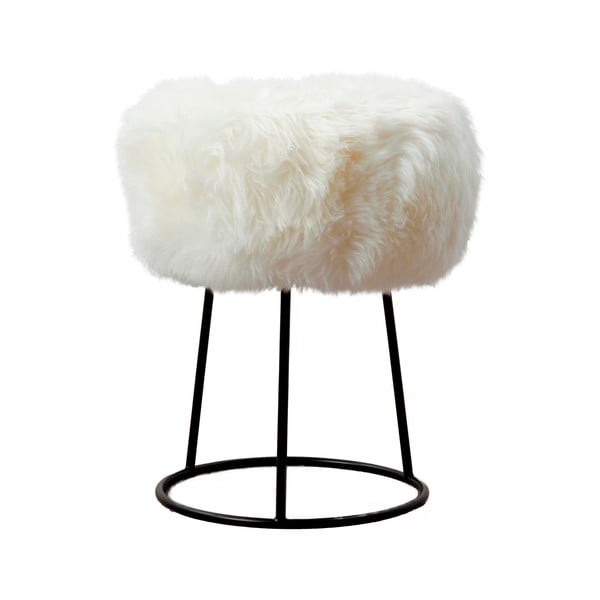 Stolac s bijelim jastukom od ovčjeg krzna Native Natural, ⌀ 36 cm