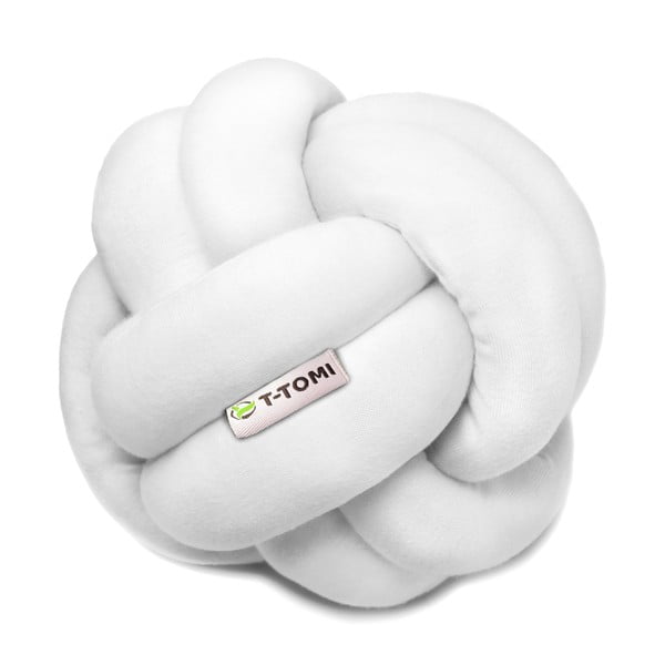 Bijela pamučna pletena lopta T-TOMI, ø 20 cm