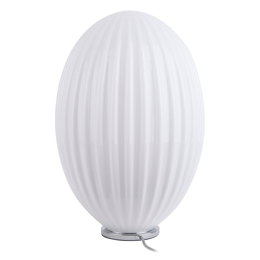 Bijela staklena stolna svjetiljka Leitmotiv Smart, Ø 30 cm