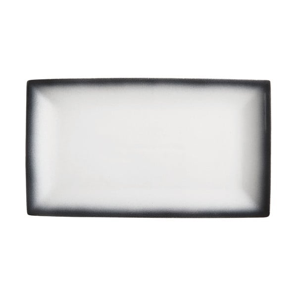 Bijelo-crni keramički tanjur Maxwell & Williams Caviar, 34,5 x 19,5 cm