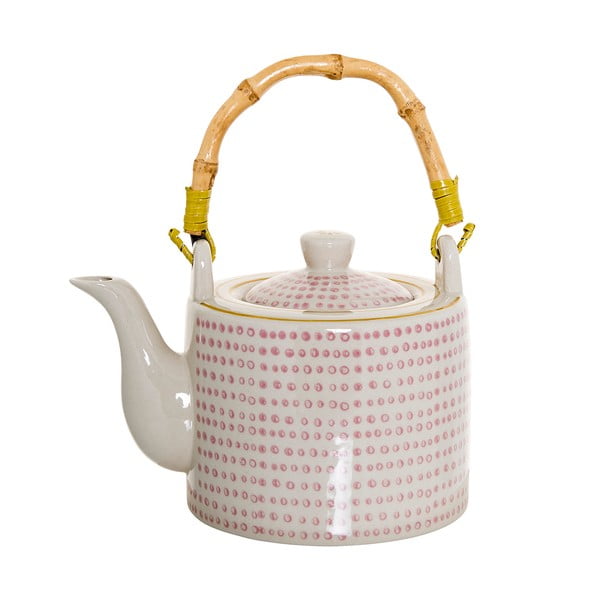 Ružičasto bijeli keramički čajnik Bloomingville Susie, 800 ml