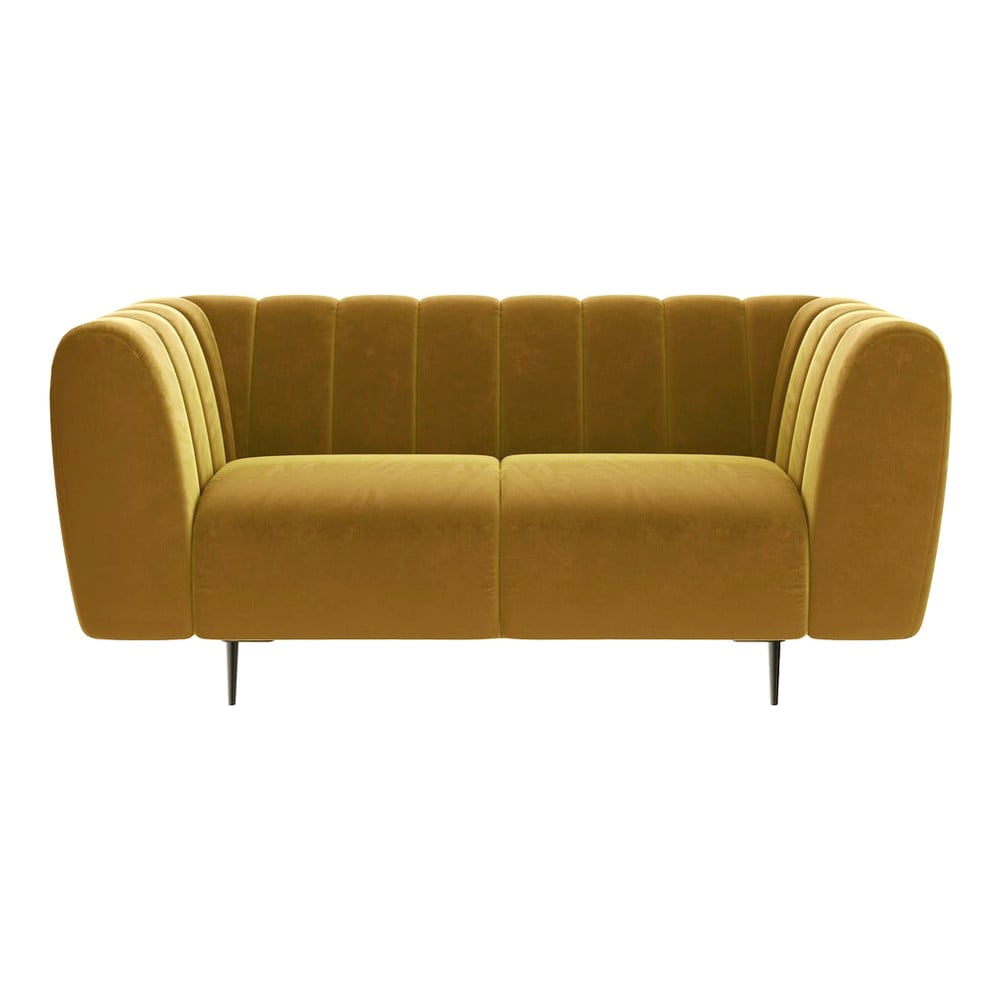 Medeno žuta baršunasta sofa Ghado Shel, 170 cm