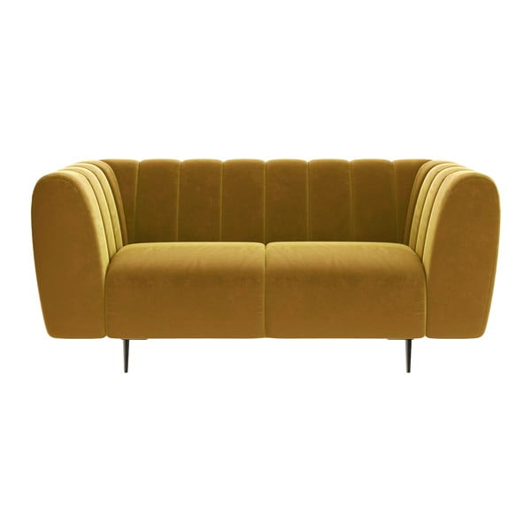 Medeno žuta baršunasta sofa Ghado Shel, 170 cm