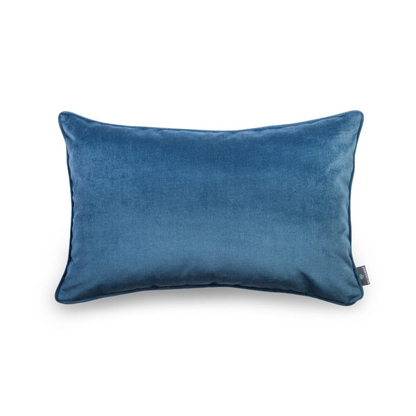 Plava prevlaka na jastuku s baršunastom površinom provjere traperice, 40 x 60 cm