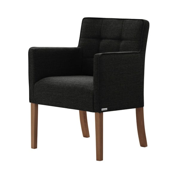 Crna stolica s tamnosmeđim nogama od bukve Ted Lapidus Maison Freesia
