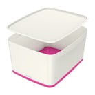 Bijelo-roza kutija s poklopcem Leitz Office, volumen 18 l