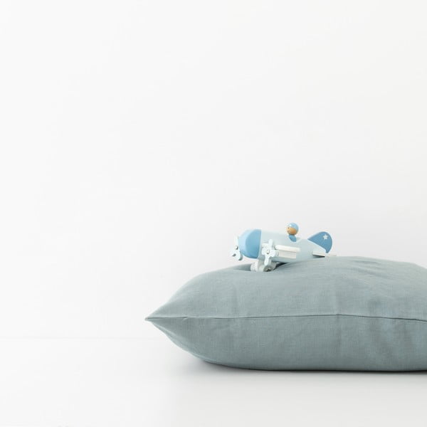 Dječja plava posteljina za jastuke Linen Tales Nature, 40 x 60 cm