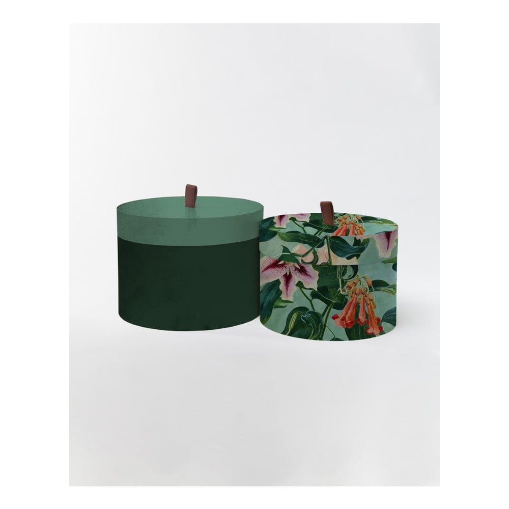 Set od 2 okrugle baršunaste kutije za pohranu Velvet Atelier Flowers