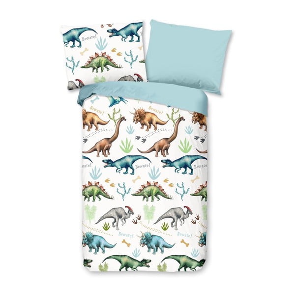 Dječja flanelska posteljina Good Morning Dino, 140 x 200 cm