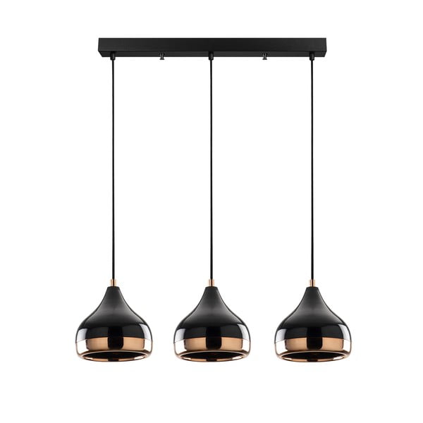 Viseća svjetiljka u crno-bakrenoj boji za 3 žarulje Opviq lights Yildo Long