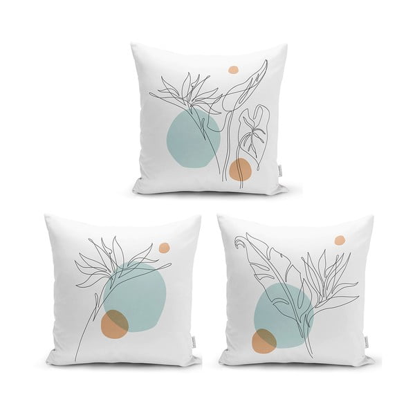 Set od 3 jastučnice Minimalist Cushion Covers Drawing Modern, 45 x 45 cm