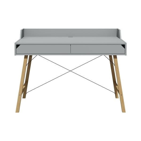Sivi pisaći stol Lotta BELLAMY, širina 120 cm
