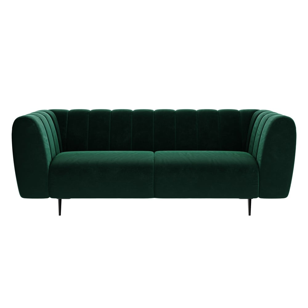 Tamno zeleni baršunasta kauč Ghado Shel, 210 cm