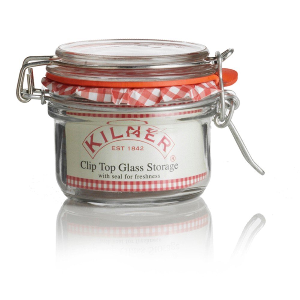 Kilner 0025.496 – Barattolo Rotondo Con Coperchio A Clip 0,125L, Vetro, Per Conservare Spezie E Alimenti