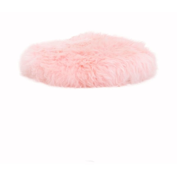 Ružičasti jastuk od ovčje kože Native Natural Round, ⌀ 40 cm