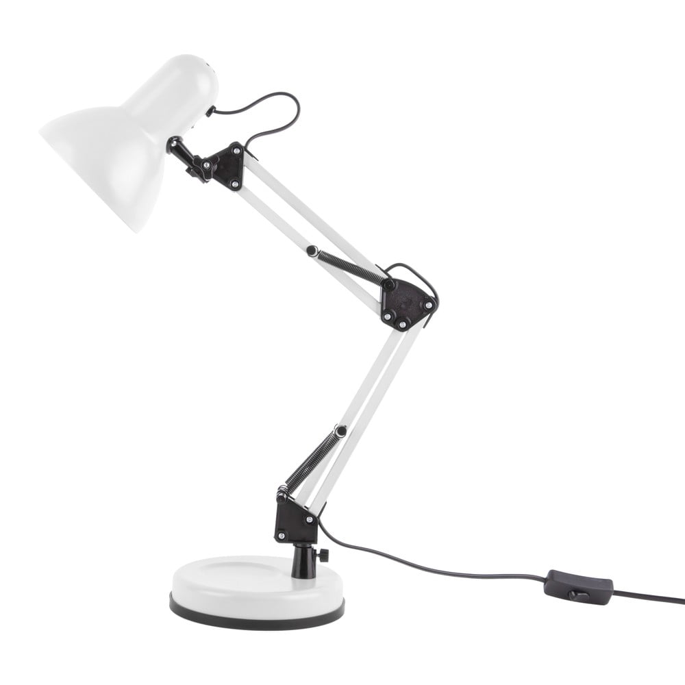 Bijela stolna svjetiljka s crnim detaljima Leitmotiv Hobby Ø 12,5 cm