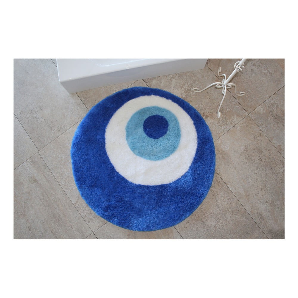 Okrugla plava prostirka za kupaonicu Eye