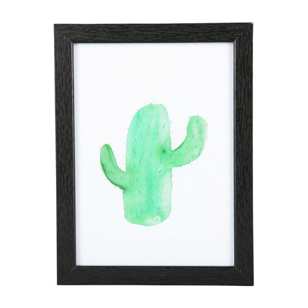 Zidna slika u crnom okviru PT LIVING Cactus, 13 x 18 cm