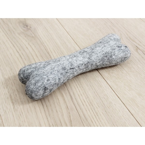 Metalik siva vunena igračka za životinje u obliku kosti Wooldot Pet Bones, dužina 22 cm