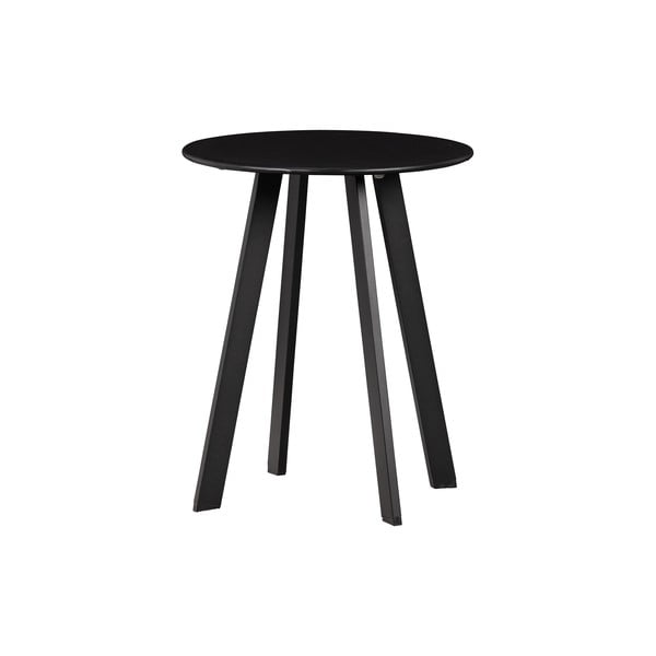 Crni vrtni pomoćni stol WOOOD Fer, ø 40 cm